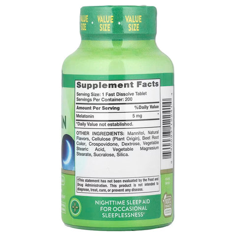 Nature's Truth Sleep Melatonin Natural Berry 5 mg, 200 Fast Dissolve Tablets