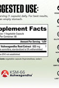 NutraBio Ashwagandha KSM66 600 mg 60 Veggie Capsules