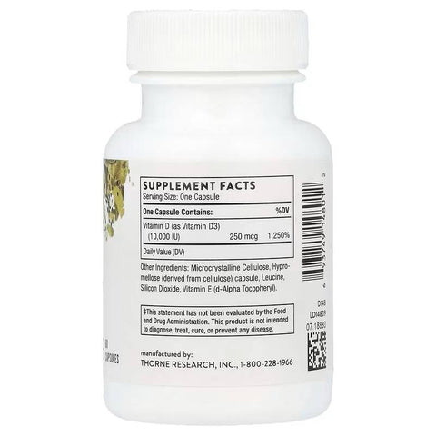Thorne Vitamin D-10,000 60 Capsules - Vitamin D3