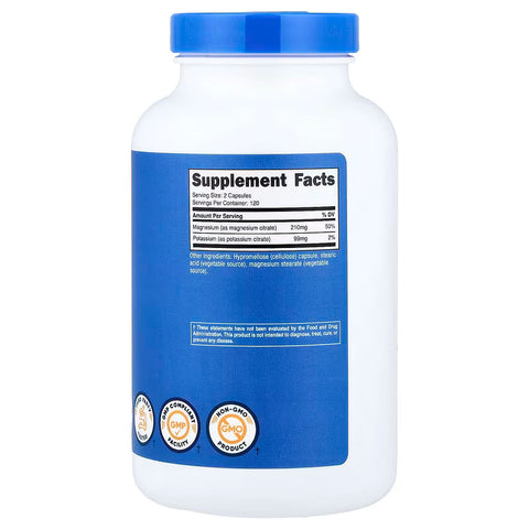 Nutricost Potassium Citrate + Magnesium Citrate 240 Capsules