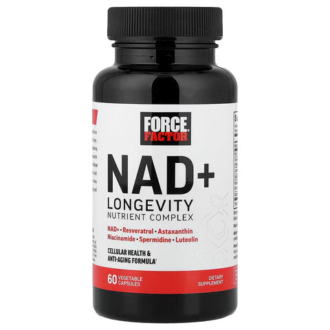 Force Factor NAD+ NMN or Nicotinamide with Resveratrol Astaxanthin Spermidine & Luteolin 60 Caps