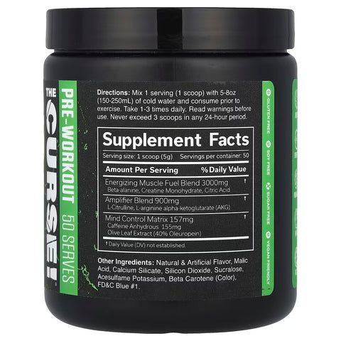 JNX SPORTS The Curse! PreWorkout Caffeine Beta-Alanine Creatine L-Citrulline Boost Energy Strength & Focus