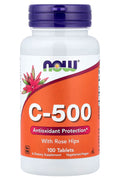 NOW Foods Vitamin C-500 with Rose Hips Antioxidant Protection 100 Tablet