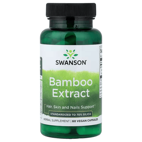 Swanson Bamboo 70% Silica Extract Hair Skin & Nails 60 Vegan Capsules