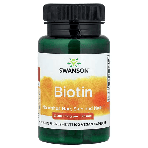 Swanson Biotin Hair Skin & Nails 5,000 mcg 100 Vegan Capsules