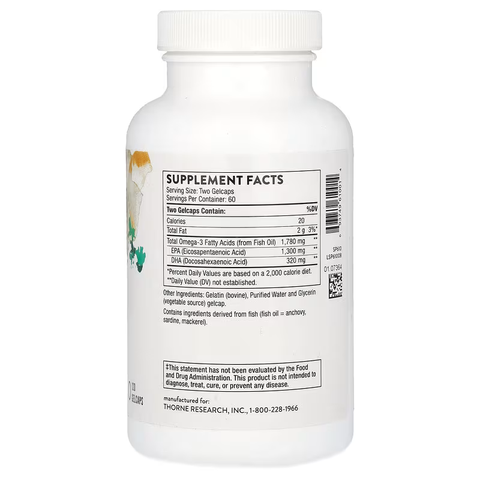 THORNE - Super EPA Pro - Omega-3 Fish Oil with EPA & DHA Brain & Cognitive 120 Softgels