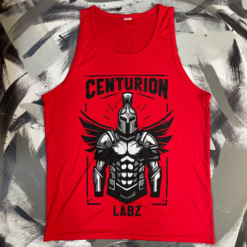 Centurion Labz Vintage Centurion Labz Tasarımlı Kırmızı Tank Fitnes Atlet