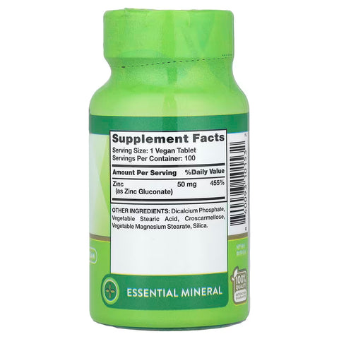 Nature's Truth Zinc Chelated 50 mg, 100 Tablets