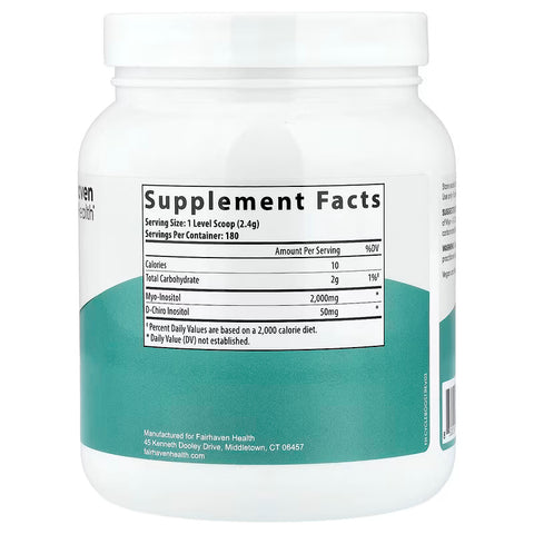 Fairhaven Health Myo D-Chiro Inositol Perimenopause & Menopause Support Powder 432 g - 180 Servis