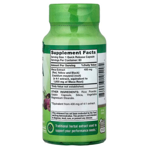 Nature's Truth Red, Yellow Black Maca 1,600 mg 60 Quick Release Capsules