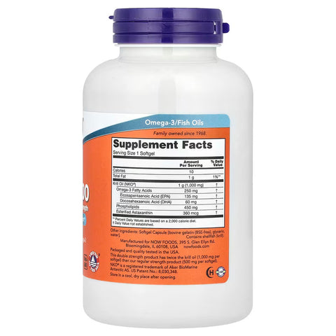 NOW Foods Krill Oil Omegas & Fish Oils EPA DHA 1000 120 Softgels