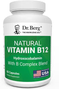 Dr. Berg Natural Vitamin B12 FOLATE 1000 mcg Hydroxocobalamin Energy Brain & Nervous System 60 Caps