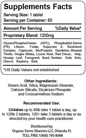 Neuro Care Kids Brain Health Alpha Gpc PhosphatidylSerine Lithium 60 Tablet