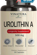 VINATURA Urolithin A 500mg Urolithin A+ Antioxidants Anti-Aging & Mitochondrial Support 30 Caps