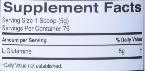 Rule1 R1 %100 micronized Glutamine 75 Serv Unflavored, 398g
