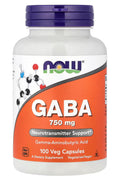 NOW Foods GABA 750 mg 100 Veg Capsules