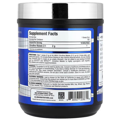 ALLMAX Citrulline Malate Pump Nitric Oxide 300 g - 150 servis