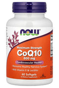 NOW Foods CoQ10 Coenzyme Ubiquinone With Vitamin E & Lecithin 60 Softgels