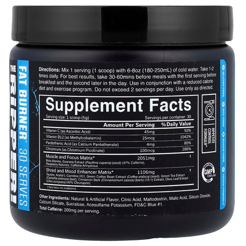 JNX Sports The Ripper! Fat Burner Pre-Workout Blue Raspberry 150 g
