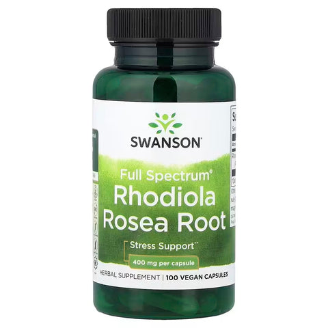 Swanson Full Rhodiola Rosea Root 400 mg, 100 Vegan Caps