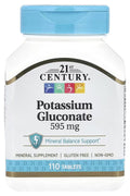 21st Century Potassium Gluconate Mineral Balance Support 595 mg 110 Tablets