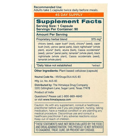 Himalaya LiverCare Detox Enzymes Gut Health 90 Vegetarian Capsules