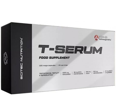 Scitec t serum (fenugreek+beta ecdysterone+KSM66 Ashwagandha+Maca+zinc+boron) 120 Caps