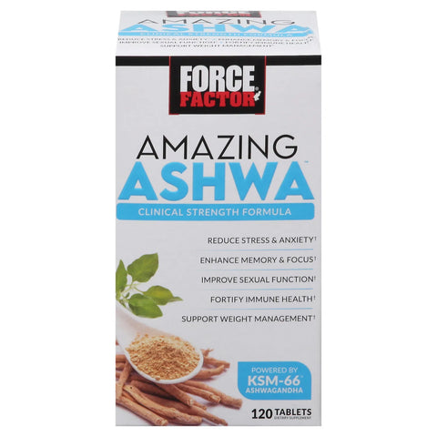 Force Factor Amazing KSM66 Ashwagandha Panax Ginseng + Black Maca + Rhodiola rosea + Theanine 120 tablets