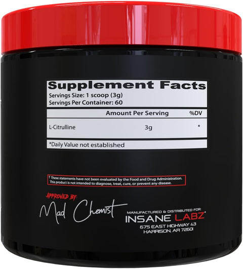 Insane Labz L-Citrulline Pump & Recovery 60 Servings
