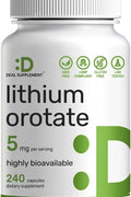 Deal Supplement Lithium Orotate asily Absorbed Mineral 5mg, 240 Caps - Lityum takviyesi