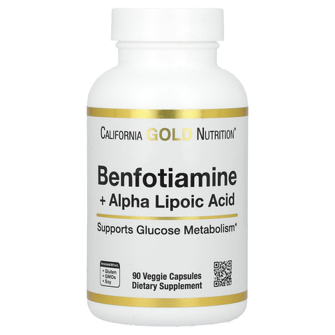 California Gold Nutrition, Benfotiamine + Alpha Lipoic Acid, 90 Vegetarian Capsules