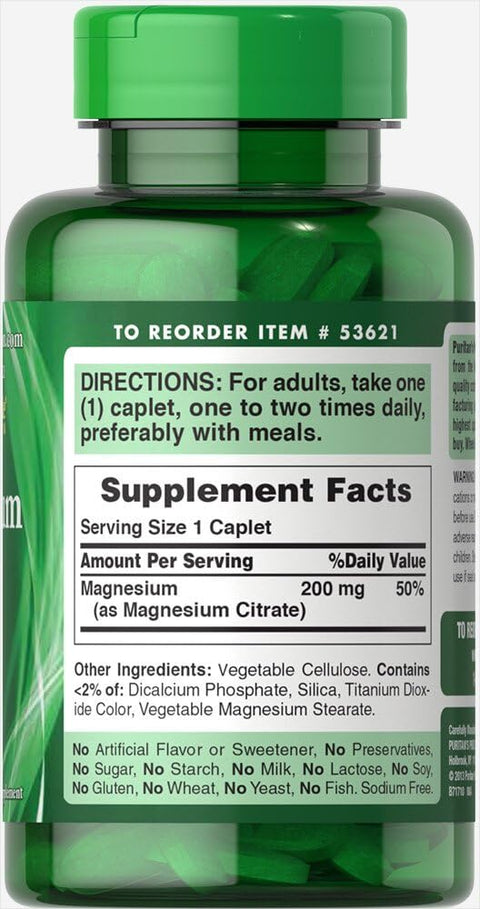 Puritan's Pride Magnesium Citrate 200mg 90 Tablet