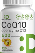 Deal Supplement CoQ10 Ubiquinone Omega 3 DHA EPA Heart Energy Brain Health Antioxidant 120 Capsules