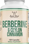 DOUBLE WOOD Berberine HCl with Ceylon Cinnamon AMPK Activator Blood sugar 120 Caps