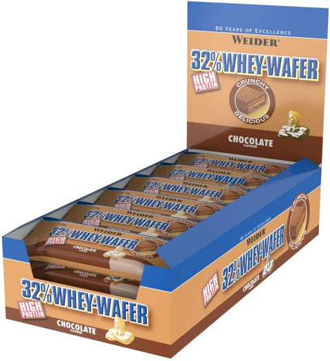 Weider Chocolate 35g Whey Wafer Bar - Pack of 12X35 Bars