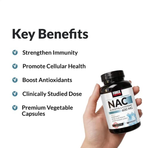 FORCE FACTOR NAC 600 mg N-Acetyl Cysteine for Liver Health Immune Support & Antioxidant 200 Caps