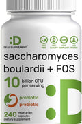 Deal Supplement Saccharomyces Boulardii Probiotics + FOS 10 Billion CFU, 240 Veggie Caps