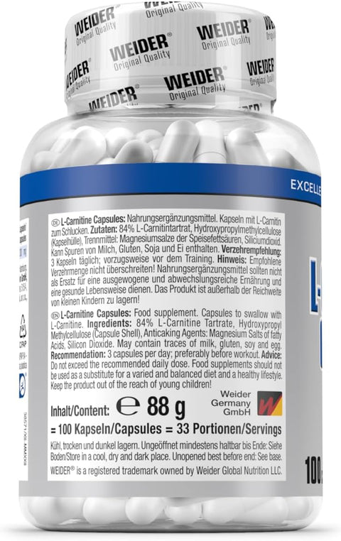 Weider L- Carnitine 1500 Mg 100 Caps
