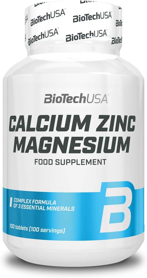 BioTech USA Calcium Zinc Magnesium Mineral Complex Immune Health Energy Stress Management 100 Tablet