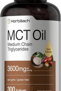 Horbäach MCT Oil 3600mg 300 Softgels with Coconut Caprylic & Capric Acid Keto Friendly Formula