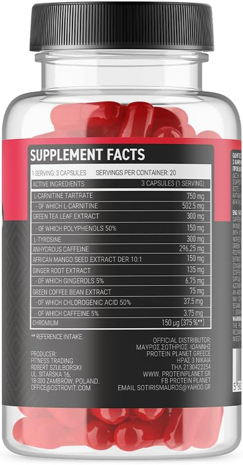OstroVit Fat Burner+L-Carnitine for women 60 capsules-Bayanlara özel