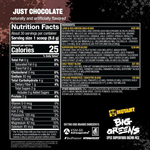 Mutant Big Greens Sea Greens Reds Antioxidants phytonutrients 1000mg spirulina Probiotic 294 gr