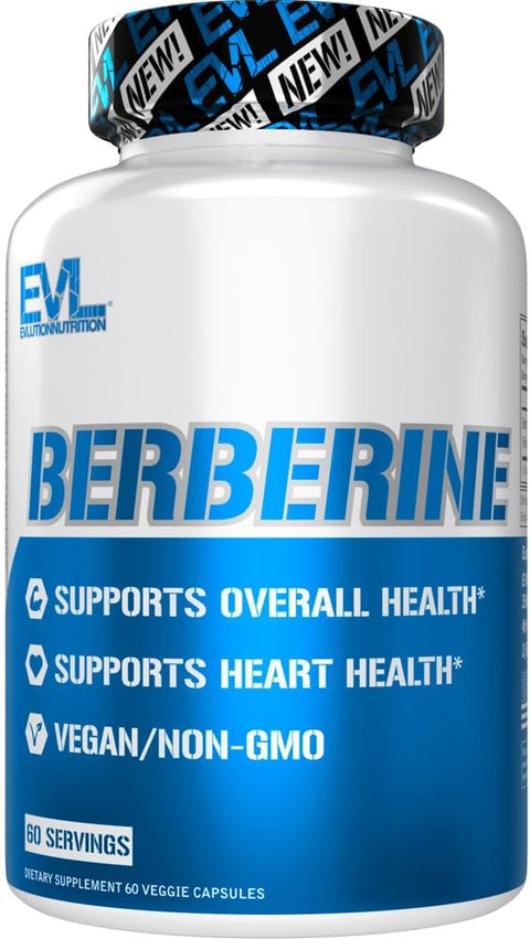 Evlution Nutrition Berberine Supports Heart Health & Overall Health Weight Management 500 mg 60 Veggie Caps