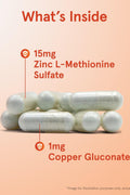 Jarrow Formulas Zinc Balance with Copper - Essential Minerals for Immune 15 mg 100 Veggie Caps