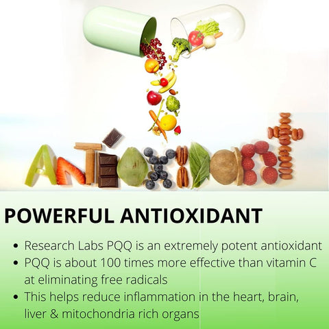 Research Labs Ultra High Purity 20mg PQQ Pyrroloquinoline ATP Energy Heart Cognitive Support Nootropic 60 Caps