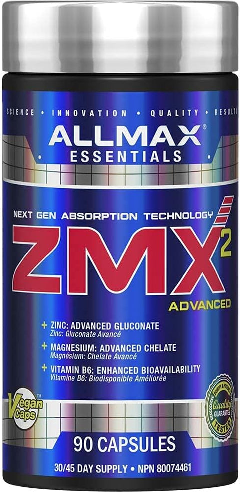 ALLMAX ZMX2 ZMA Advanced Magnesium ,  Zinc , Bisglycinate 90 Caps