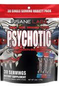 Insane Labz Psychotic Preworkout Energy Focus and Endurance with Beta Alanine Creatine Monohydrate DMAE 30 Pack Variety