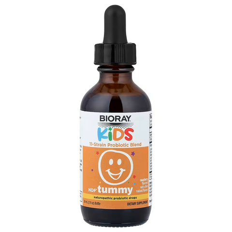 Bioray Kids NDF Tummy 11-Strain Children's Probiotics Blend Raspberry 2 fl oz 60 ml
