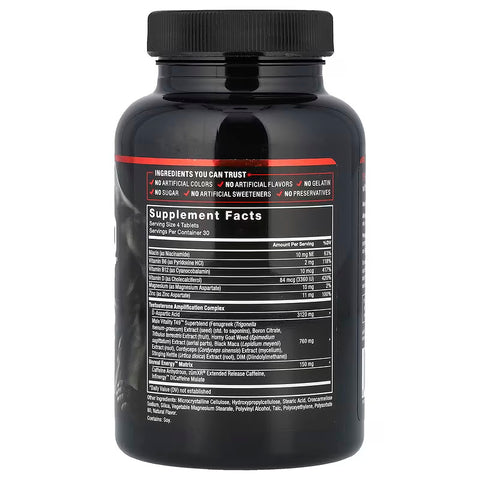 Force Factor Test X180 Booster Male Vitality Daa Aspartic acid Trbiulus Black maca 120 Tablet