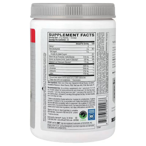 XTEND BCAA Glutamine Muscle Recovery + Electrolytes Zero Sugar Knockout Fruit Punch 390 g